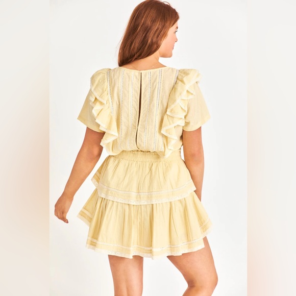 NWT LoveShackFancy Natasha Dress in Gilded Yellow - Picture 12 of 12